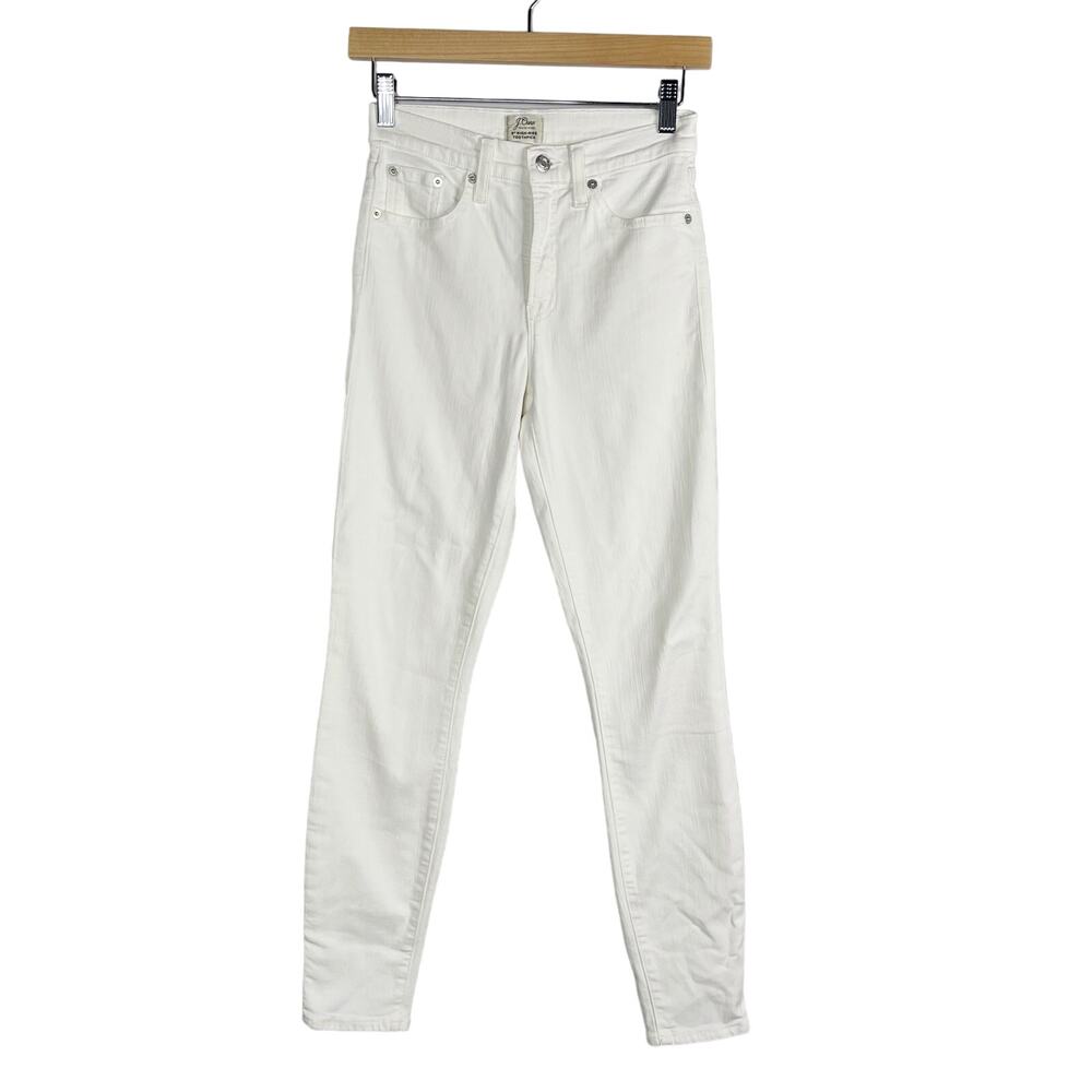 J Crew Womens Size 25 White 9" Mid Rise Toothpick Skinny Jeans Cotton Stretch